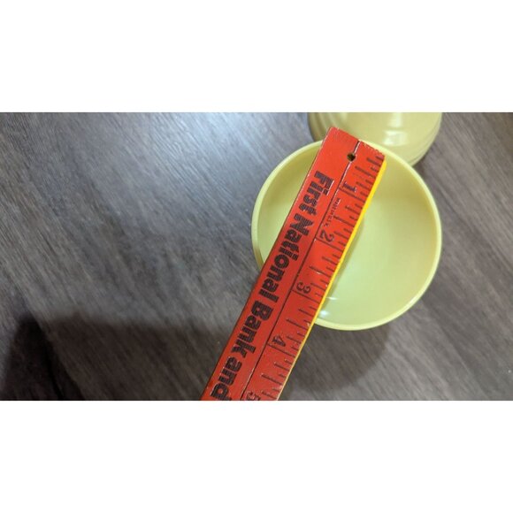 Hazel Atlas Pair Of Vintage Yellow Sherbet Cups Pedestal Design Retro Tableware - Picture 6 of 6